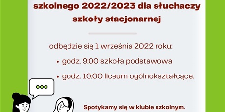 Uroczyste rozpoczęcie roku szkolnego 2022/2023 dla słuchaczy szkoły stacjonarnej