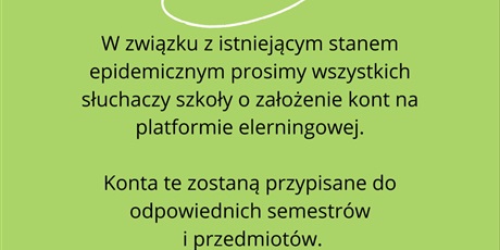 Prosimy o założenie kont na szkolnej platformie elearningowej